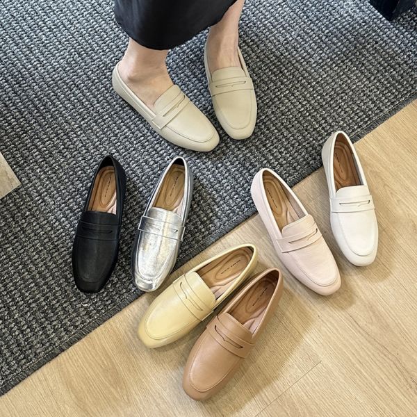 스퀘어토 베이직 발편한 쿠션 여자 단화 페니 로퍼