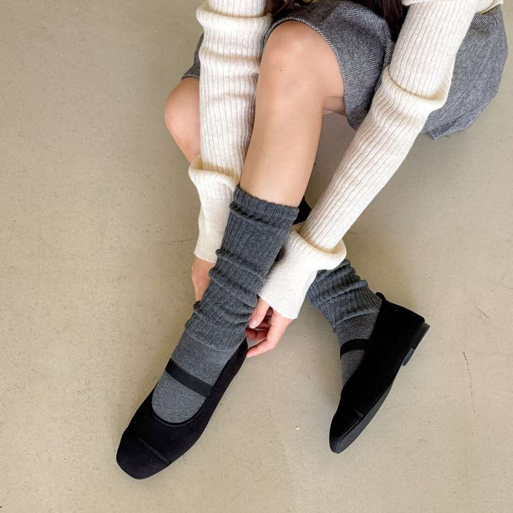 스퀘어토 발편한 밴딩 발레리나 메리제인 여자 플랫슈즈